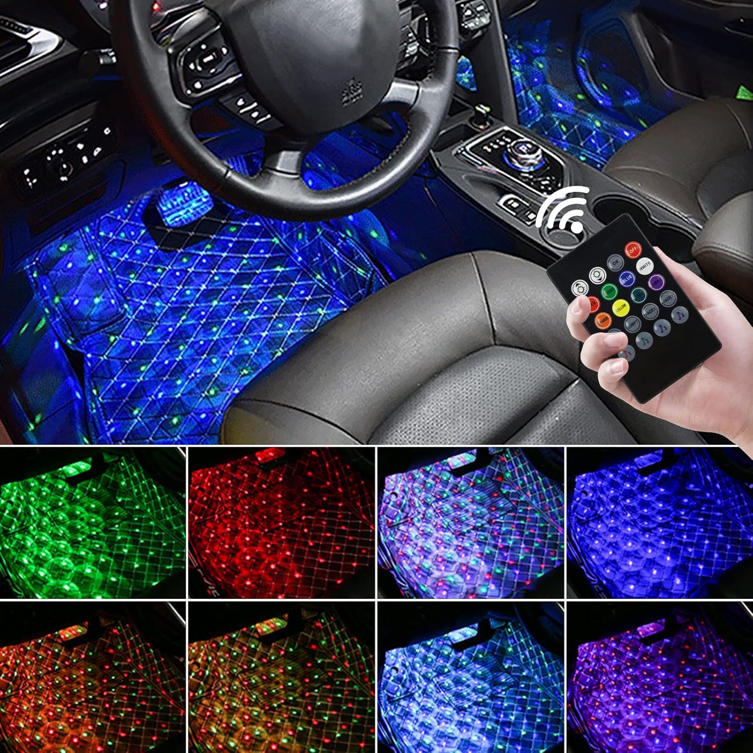 Interior Car Lights, WEBUPAR Car Accessories 10 in 1 Car LED Strip Lights with APP Control, 236 inches Fiber Optic