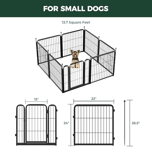 FXW Rollick Dog Playpen for Yard, RV Camping, 32 inch 16 Panels for Small and Medium Dogs│Patented