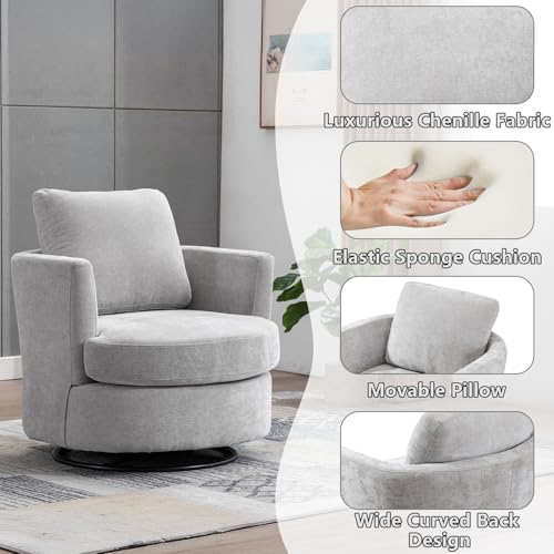 ODUWA Swivel Barrel Chair Set of 2