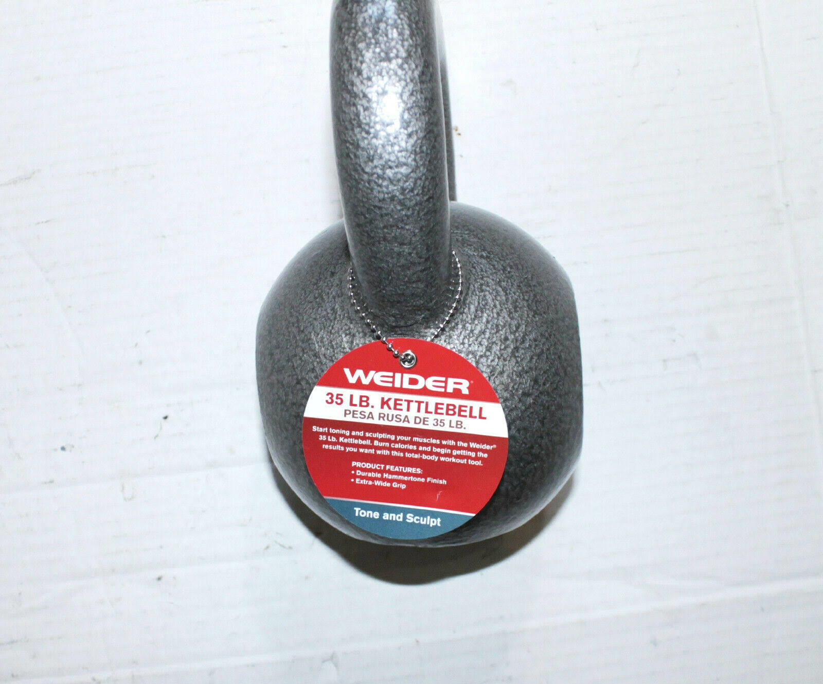 Weider Cast Iron Kettlebell, with Hammertone Finish 10lbs - 35 lbs