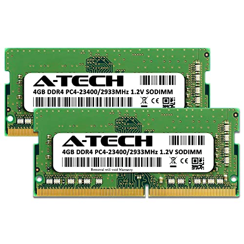 A-Tech 128GB Kit (4x32GB) DDR4 2933MHz PC4-23400 (PC4-2933Y) CL21 SODIMM 2Rx8 1.2V Non-ECC SO-DIMM 260-Pin Laptop