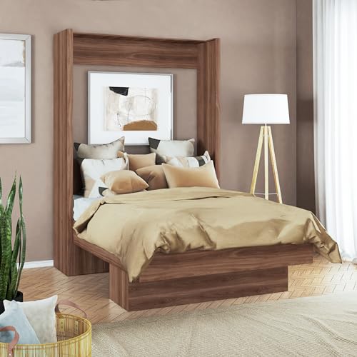 Oakland Living Easy-Lift Full Murphy Wall Bed in White with Shelf