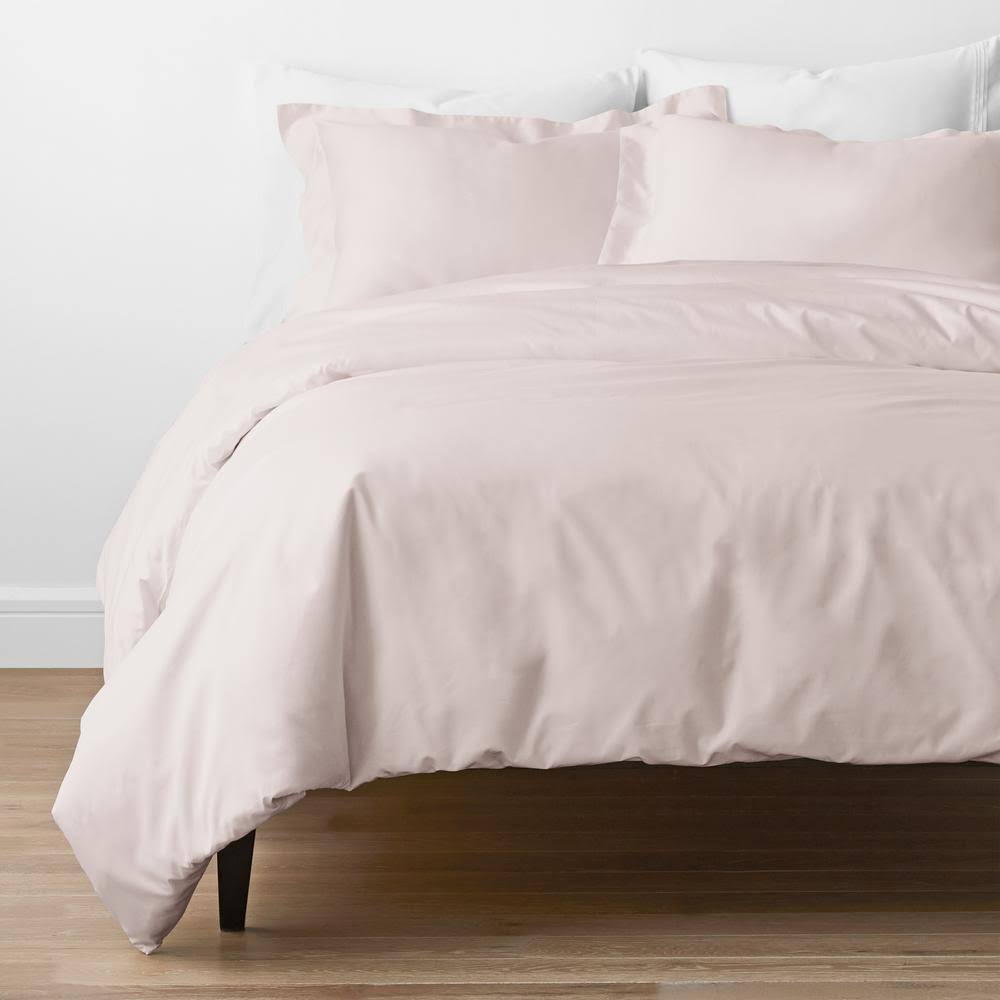 The Company Store Legends Hotel Pink Sand Solid Oversized Queen Egyptian Cotton Sateen Duvet Cover