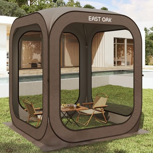 EAST OAK Screen House Tent Pop-Up, Portable Screen Room Canopy Instant Screen Tent 10 x 10 FT with Carry Bag for Patio, Backyard