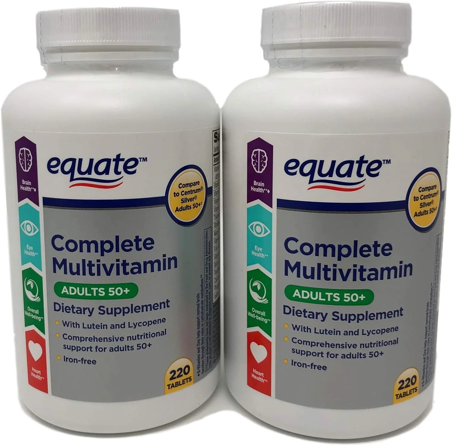 Equate Mature Adult 50+ One Daily Complete Multivitamin Compare to Centrum Silver (400 Ct) - Kansas Nuitrition - HNZSDS