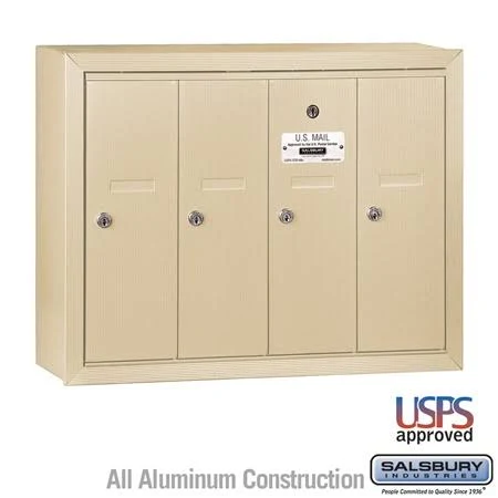 Salsbury Industries Bronze-Vertical Mailbox- Surface Mounted -4 Doors