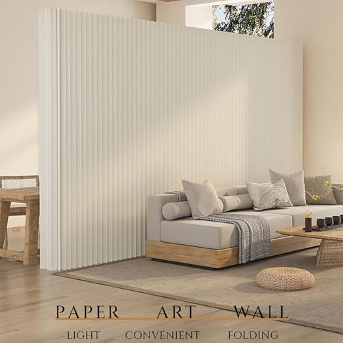 Custom Folding Paper Room Divider, Lightweight Freestanding Privacy Screen Partition Wall for Home or Office, Foldable, Compact Storage