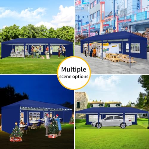 COBIZI Canopy 10x20 Pop Up Canopy Tent with 6 Sidewalls Party Tents for Parties Weddings Backyard Waterproof Canopy Outdoor Commercial Canopy Event