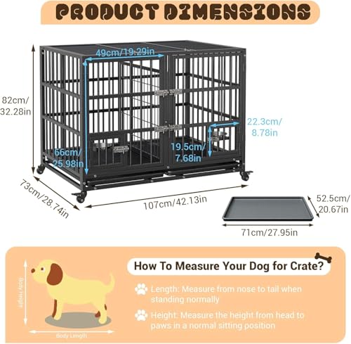 Heavy Duty Dog Crate for Large Medium Small Dogs