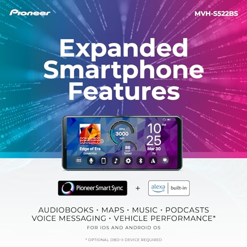 Pioneer MVH-S322BT Bluetooth Car Stereo with USB/AUX Inputs, Smartphone Connectivity, Pioneer Smart Snyc