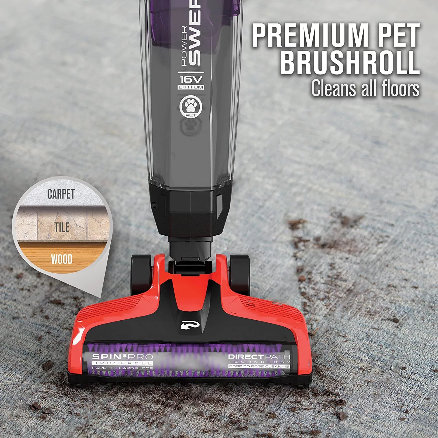 Dirt Devil Power Swerve Pet BD22052, Red