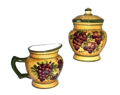 4pc Ceramic Canister Set Tuscany Grape