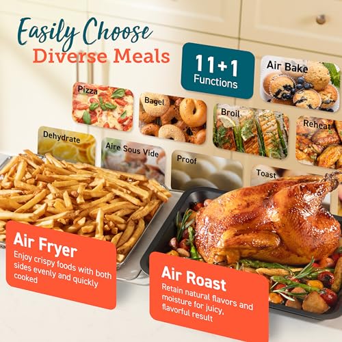 COSORI 11-in-1 Air Fryer Oven , 13Qt Small Footprint Airfryer combo with Rotisserie, Toast, Bake, Roast, Reheat Functions and more
