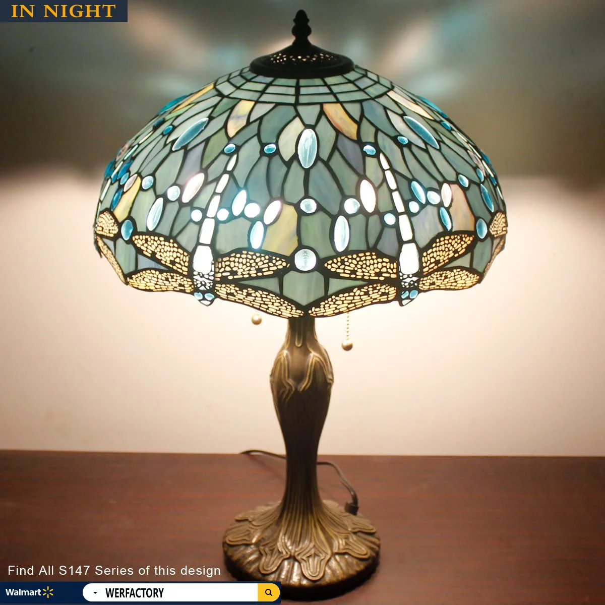 Tiffany Lamp for Living Room Table Top Stained Glass Bedside Table Lamp Bedroom