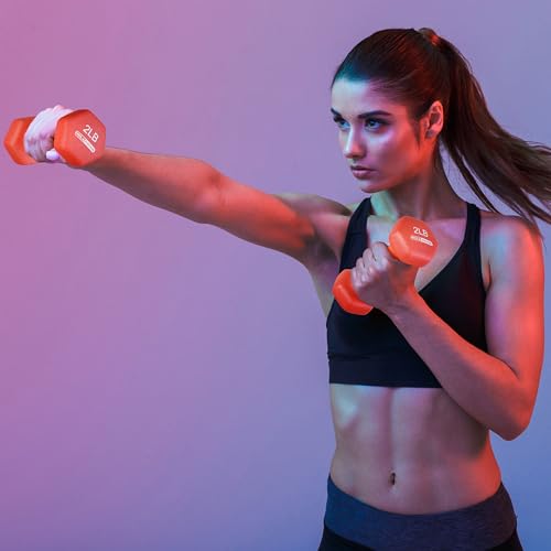 HolaHatha Neoprene Dumbbell Free Hand Weight Set with Rack, Ideal for Home Exercises to Gain Tone and Definition