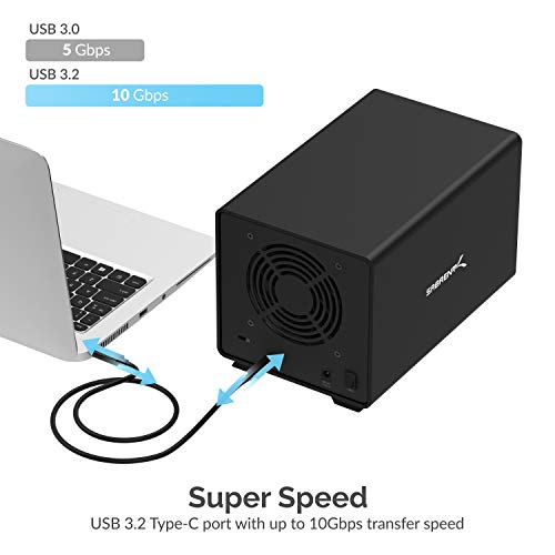 SABRENT USB 3.2 5-Bay 3.5” SATA Hard Drive Docking Station, Trayless Design, USB-C 10Gbps, Independent Power Switches, Locking Bays, Aluminum Cooling