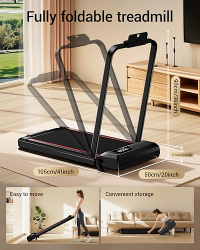 14% Incline Walking Pad Treadmills for Home and Office, 3-in-1 Portable Under Desk Treadmill, Folding Treadmill with 2.5 HP Quiet Brushless