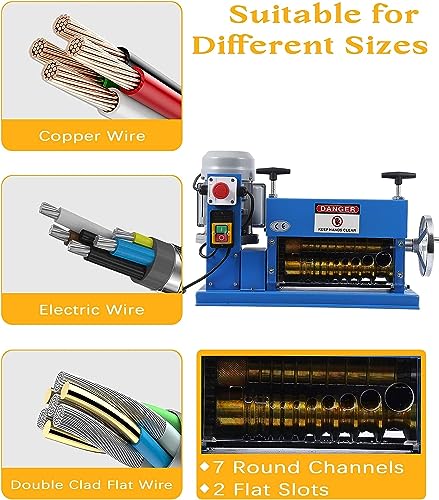 Automatic Wire Stripping Machine for 0.06" -1.5", [High Precision] [75 ft/min] Wire Stripper Tool with An Extra Manual Crank