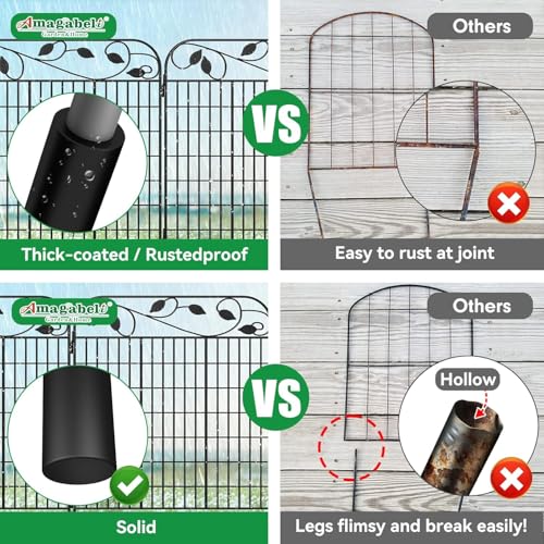 AMAGABELI GARDEN & HOME 4 Pack 44inch High 12ft Long Decorative Garden Fence Panels Border