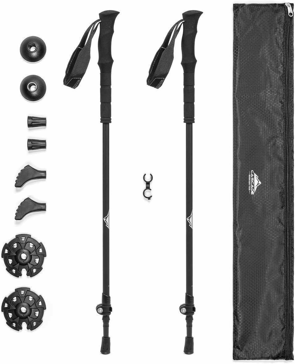 Cascade Mountain Tech Ultralight Carbon Fiber Eva Grip Hiking Trekking Poles