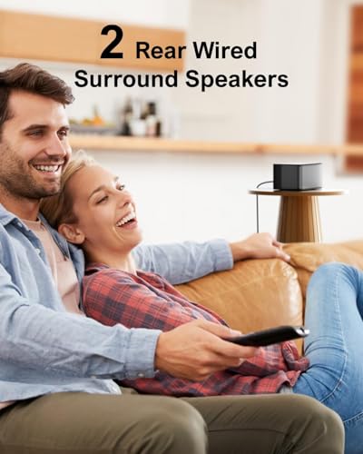 ULTIMEA 7.1 Surround Sound System for TV with Dolby Atmos, 460W Sound Bar for TV with 6.5" Subwoofer, APP Control, 4 Wired Surround Speakers