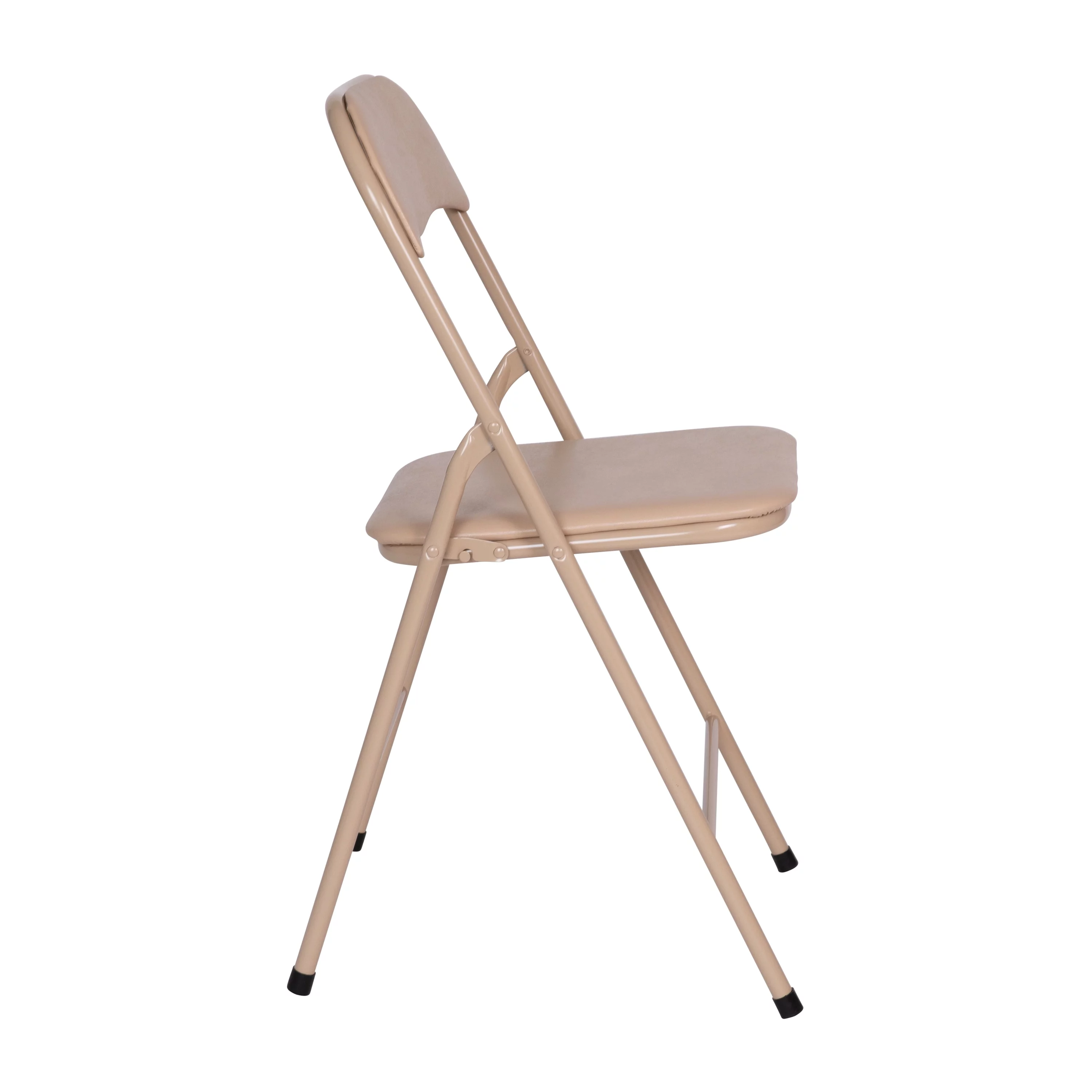 Flash Furniture Madison Vinyl 5-Pcs Folding Game Table and Chair Set, Tan