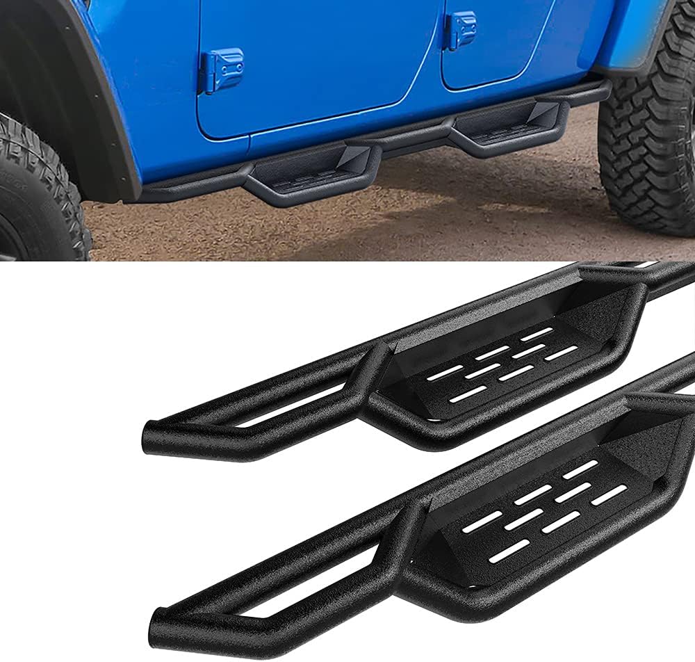 HD Ridez Drop Down Style Running Boards Side Step Rock Slider Compatible with Jeep Gladiator 2020-2022 Crew Cab