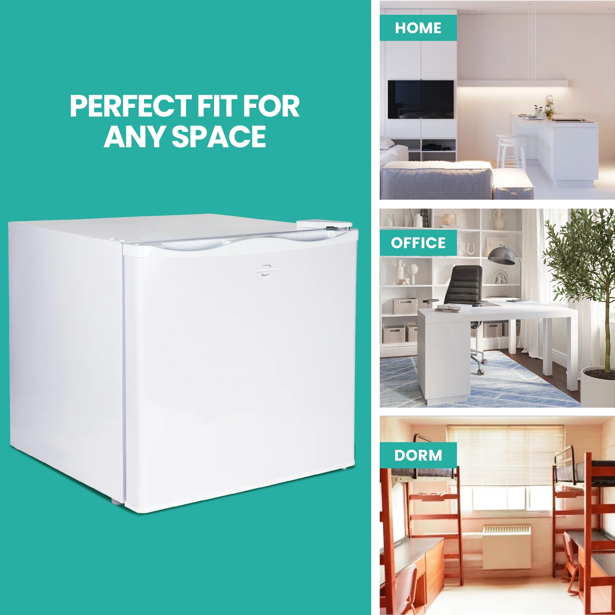Koolatron Upright Freezer 1.2 cu ft, Compact Freezer 34 Litre, White, Manual Defrost
