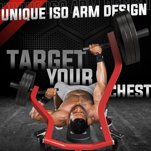 GMWD Chest Press Machine, 1050LBS Bench Press Machine with Independent Converging Arms, Adjustable Flat Incline Bench for Chest, AB Workouts
