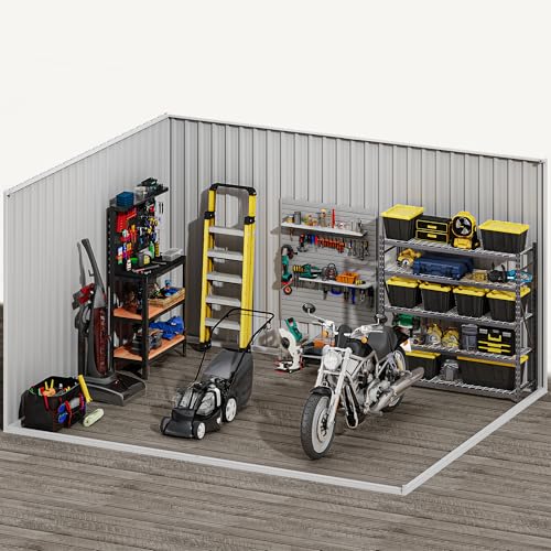 DWVO 10x8ft Metal Outdoor Storage Shed, Waterproof Tool Shed Heavy-Duty Storage Unit with Lockable Door and Vents, Ideal for Bicycles, Tools