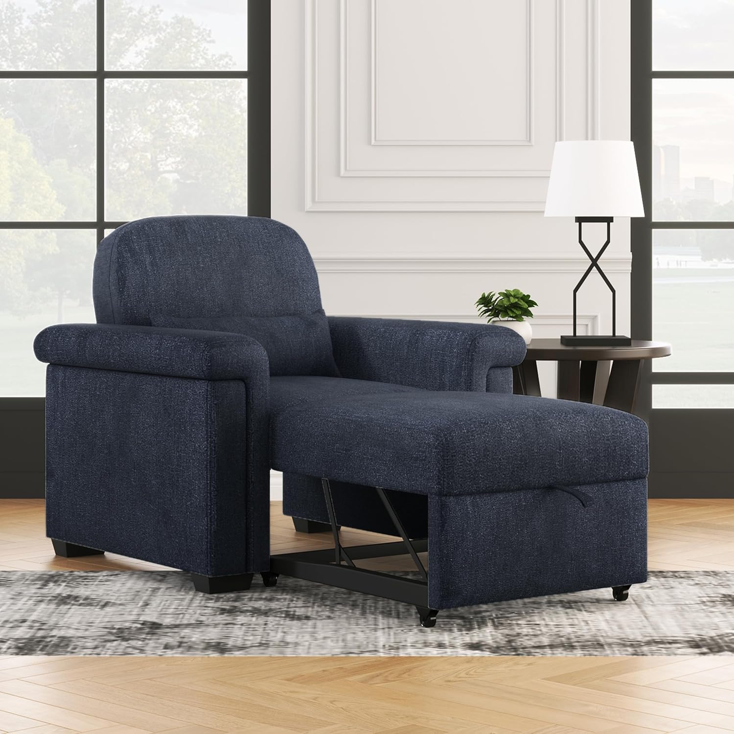 3 in 1 Convertible Sleeper Chair Sofa Bed Pull Out Couch Adjustable Chair with Pillow, Adjust Backrest into a Sofa, Lounger Chair