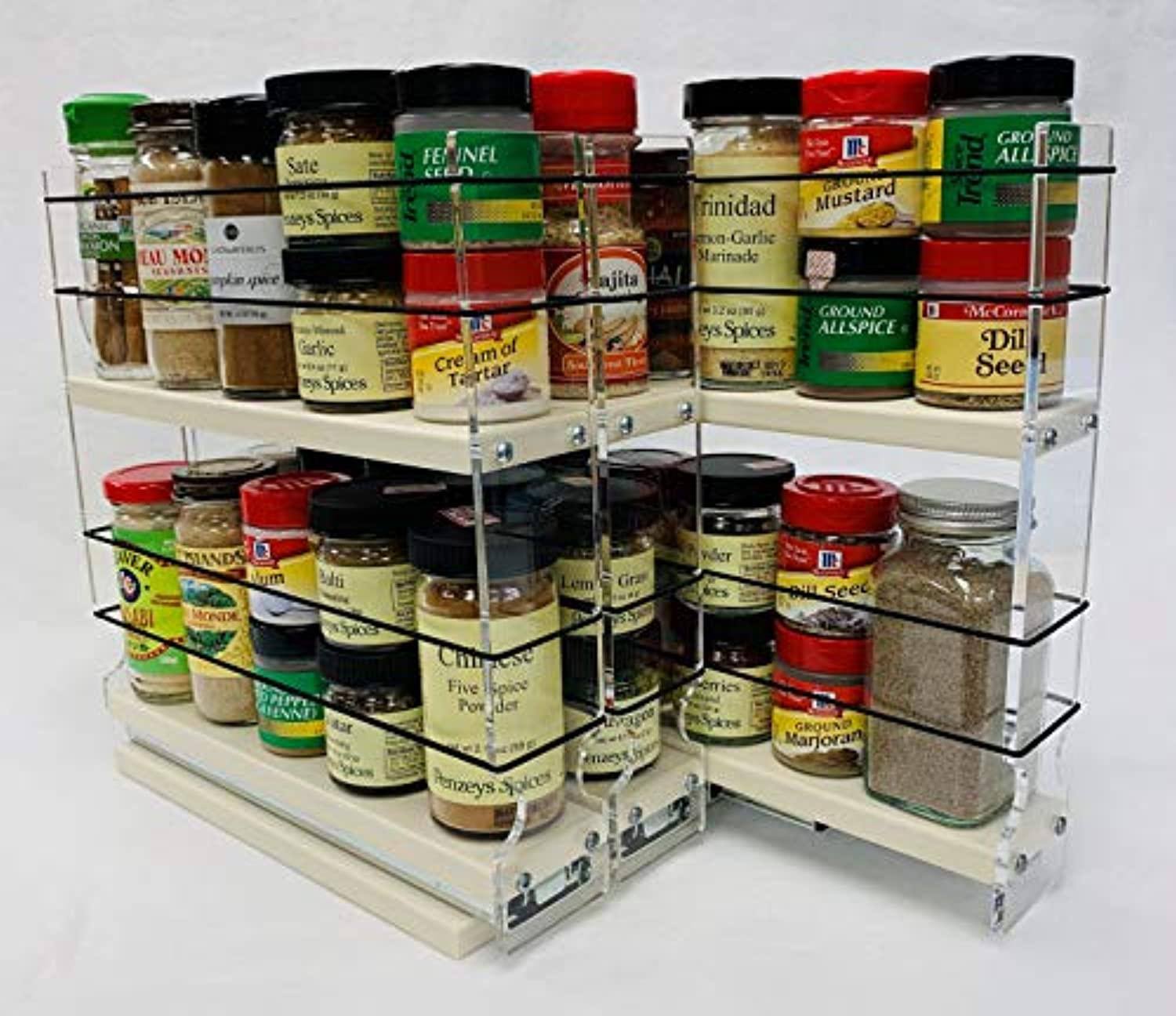 Vertical Spice - 222x2x11 DC - Spice Rack - Cabinet Mounted- 3 Drawers - 36 Capacity - New and Unique
