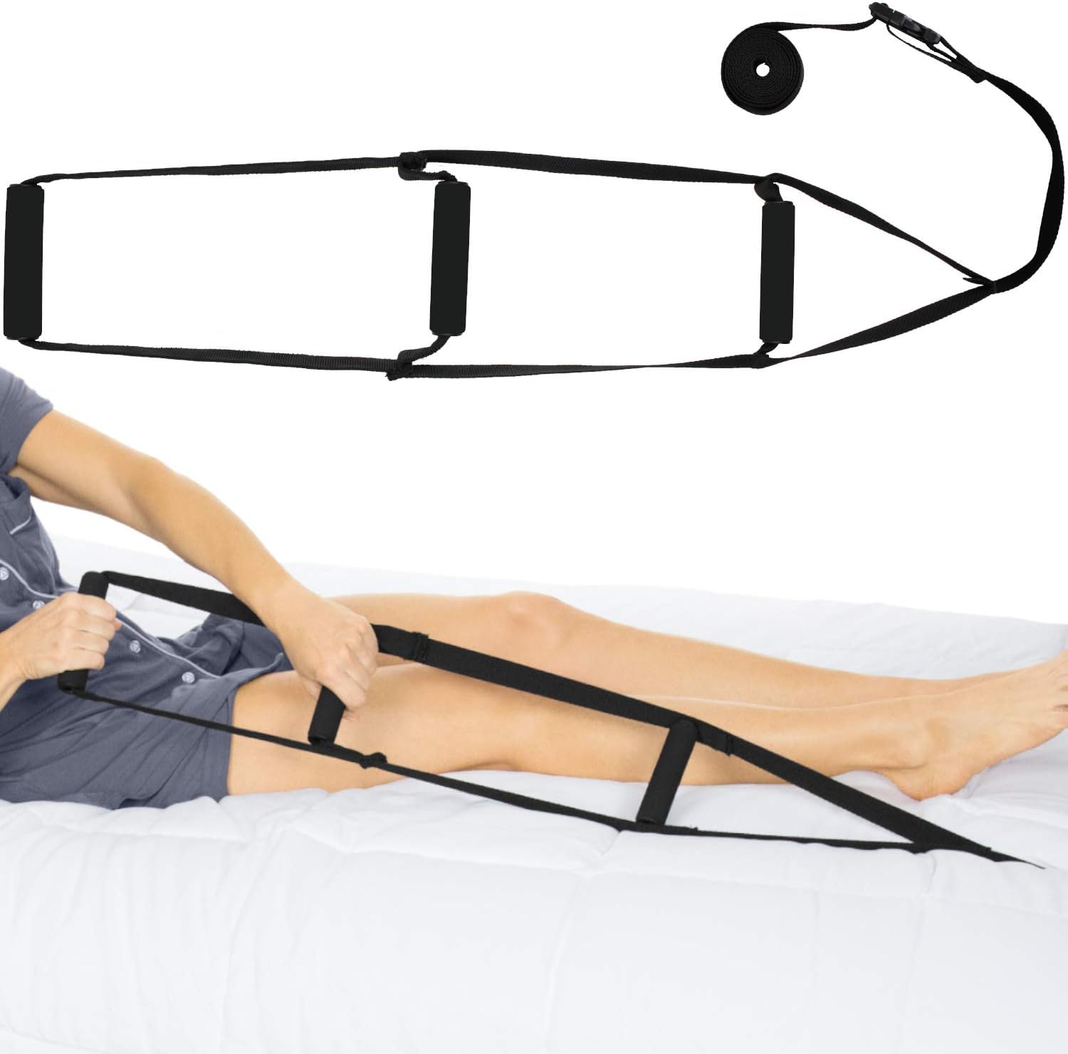 Vive Bed Ladder Assist - Pull Up Assist Device with Handle Strap - Rope Ladder Caddie Helper - Sitting, Sit Up Hoist for Elderly, Senior