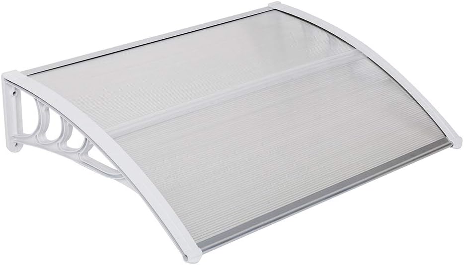 Outvita Window Awning Door Canopy 118x38, Polycarbonate Cover Front Door Outdoor Patio Awning Canopy UV Rain Snow Sunlight Protection Hollow Sheet