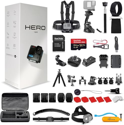 GoPro Hero (Go Pro Hero) Black Compact - Waterproof Action Camera with 4K Ultra HD Video, 12MP Photos