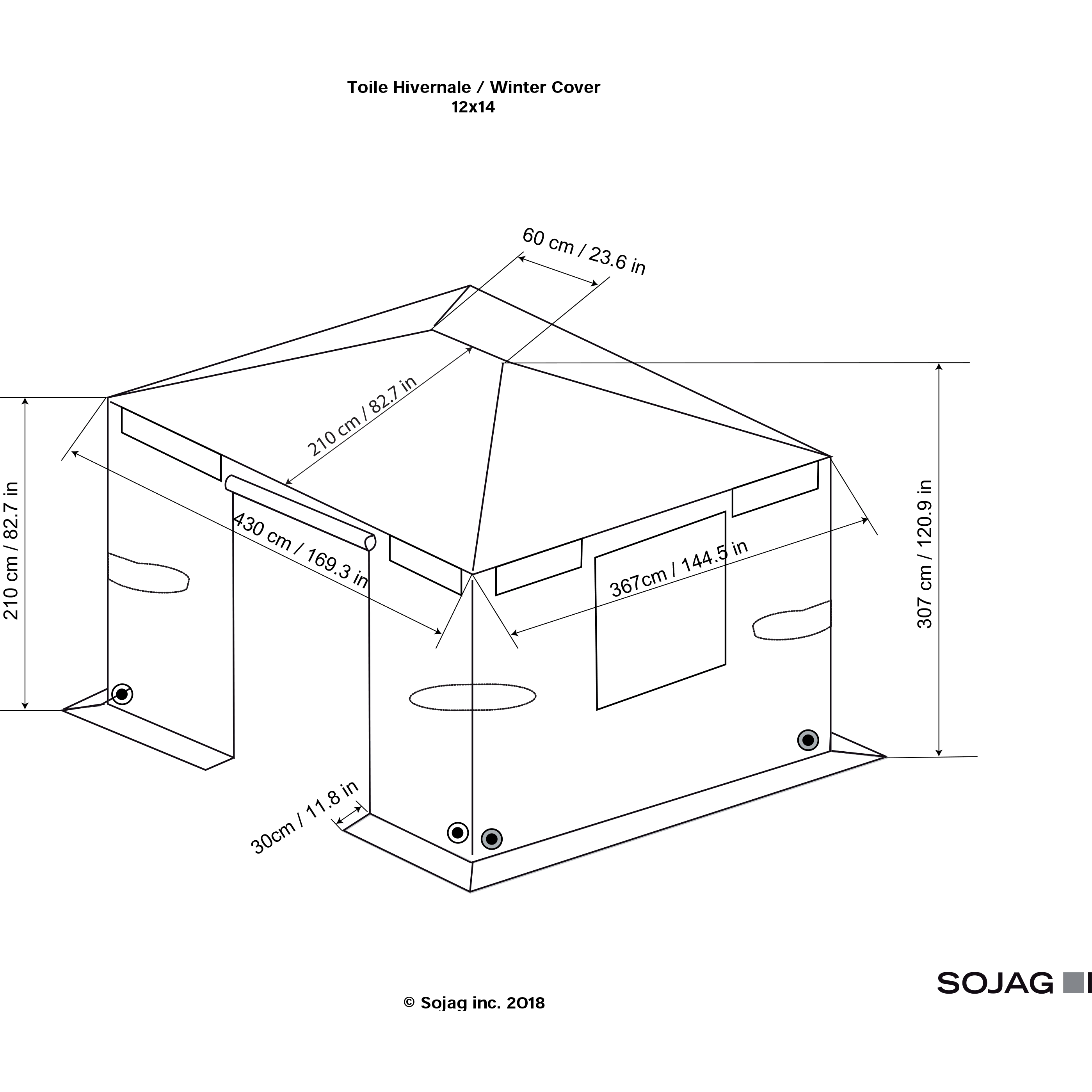 Sojag Universal Winter Gazebo COVER, 12 ft. x 14 ft.