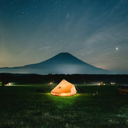 UNISTRENGH 5M Star Gazer Bell Tent 4 Season Waterproof Cotton Canvas Glamping Yurt Tent with Stove Jack Hole and Roof Windows for 6-8 Persons Camping