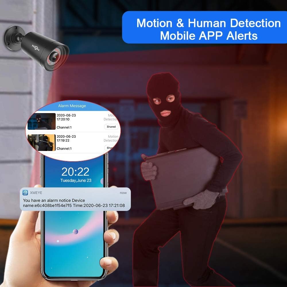 【3TB HDD】 Hiseeu 5MP 8Channel Security Camera System,8Pcs 5MP Super HD Wired Outdoor Cameras with Night Vision, Home Surveillance System