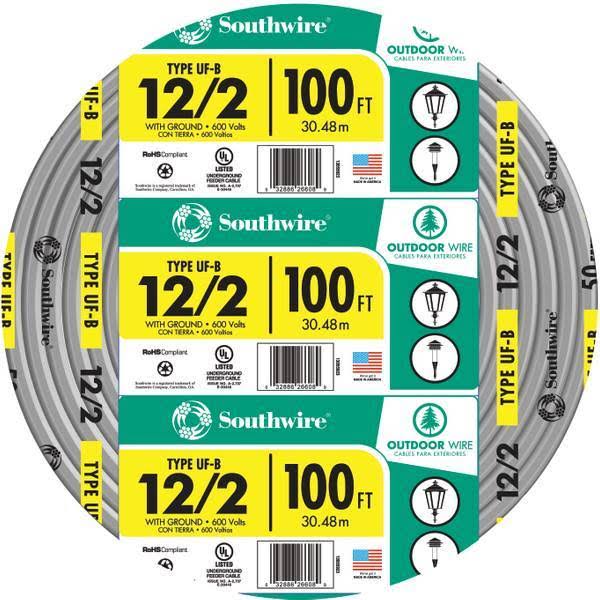 Southwire UF-B 12/2 Outdoor Electrical Wire with Ground 13055926