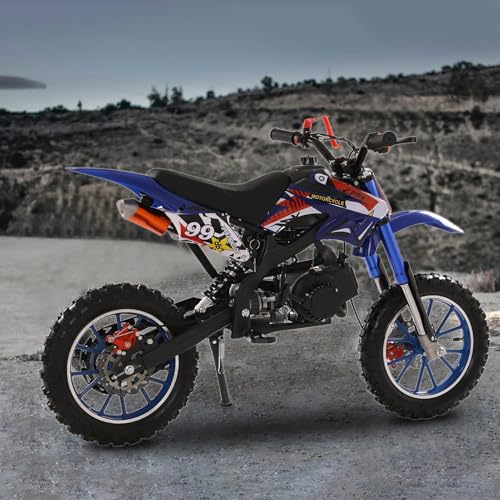 49cc Dirt Bike for Adults & Kids,Kids Dirt Bike Mini Dirt Bikes,2-Stroke Gas Power Motocross Off-Road, Mini Pit Bike with Front Rear Disc Brakes