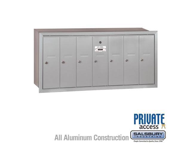 Salsbury Industries 3507BRP Vertical Mailbox, Recessed, 7 Doors, Brass