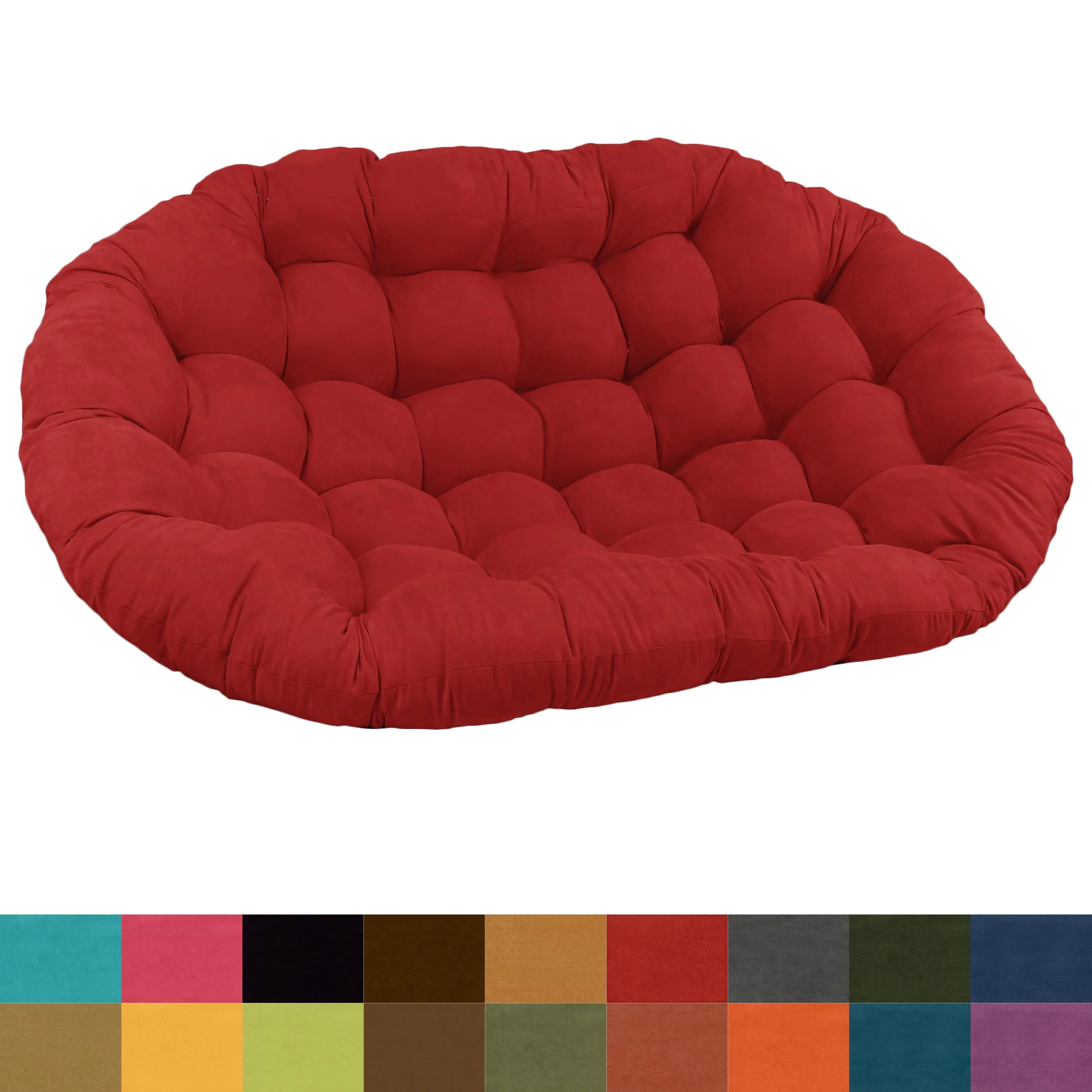 Blazing Needles 78 x 58 in. Oversize Double Papasan Chair Micro Suede Cushion Multi Color Green