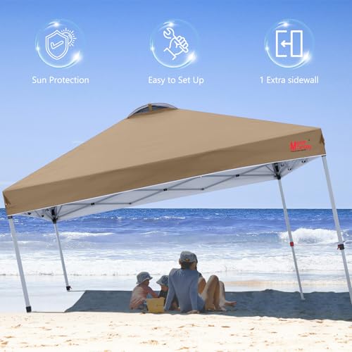 MASTERCANOPY Durable Pop-up Canopy Tent with 1 Sidewall (10'x10',White)