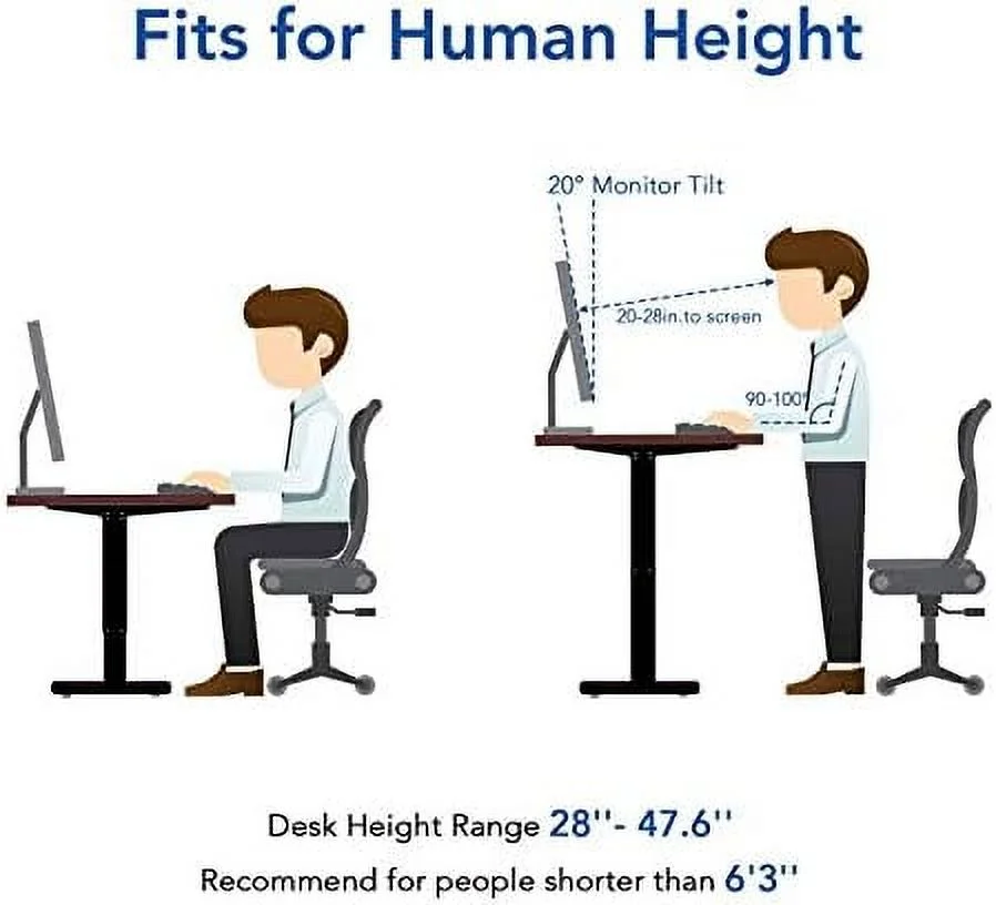 HJZBNONE Adjustable Height Desk 40 x 24 Inches Small Standing Desk for Small Space Electric Sit Stand Home Office Table Computer Workstation (Black