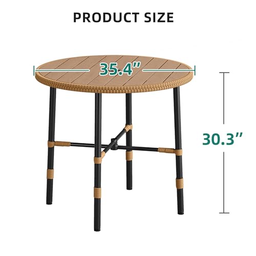 YITAHOME 5 Pieces Outdoor Patio Dining Table Chair Set,Wicker Patio Dining Set,Outdoor Rattan Dining Table Set for Patio, Backyard, Balcony
