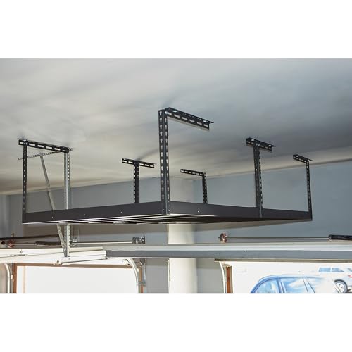 Klutch Gladiator Overhead Garage Storage Rack &mdash; Adjustable Height, 96in.L x 48in.D x 23&ndash;37in.H
