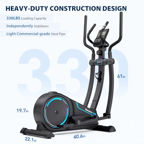 Dripex Elliptical Exercise Machine, Hyper-Quiet Magnetic Elliptical Machine for Home, Elliptical Training Machines with 16 Levels Resistance