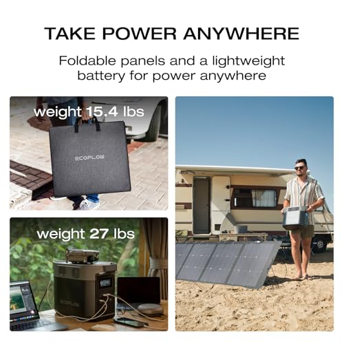 EF ECOFLOW Solar Generator DELTA2 with 220W Solar Panel, LFP(LiFePO4) Battery, Fast Charging, Portable Power Station for Home Backup Power