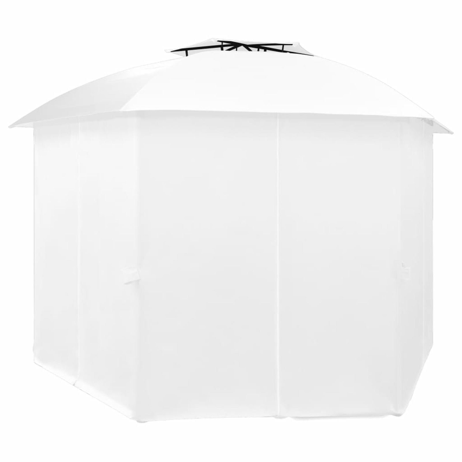 Carevas Garden Marquee with Curtains 141.7"x122.8"x104.3" White 0.6 ozft²