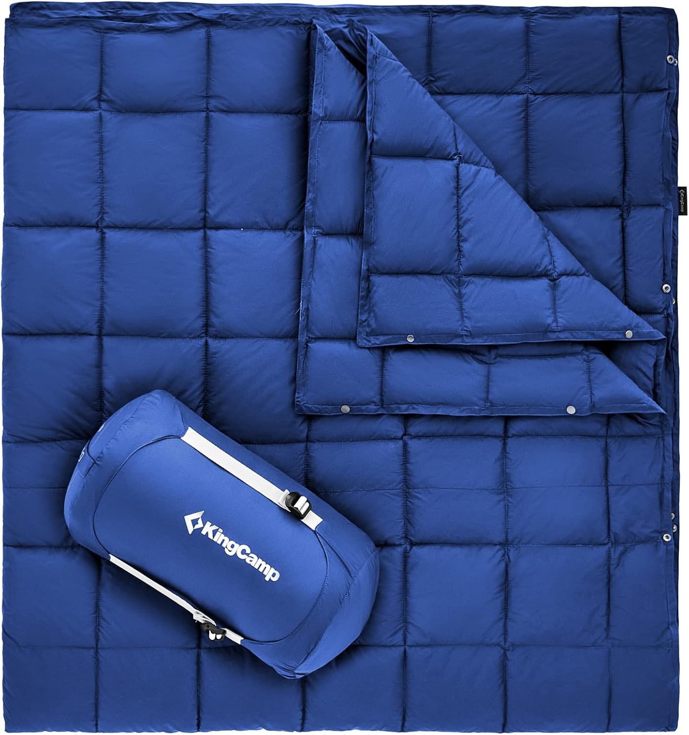 KingCamp Black Packable Lightweight Travel Down Alternative Warm Camping Blanket, Compact Outdoor Waterproof Insulated Blanket for Airplane, Hiking
